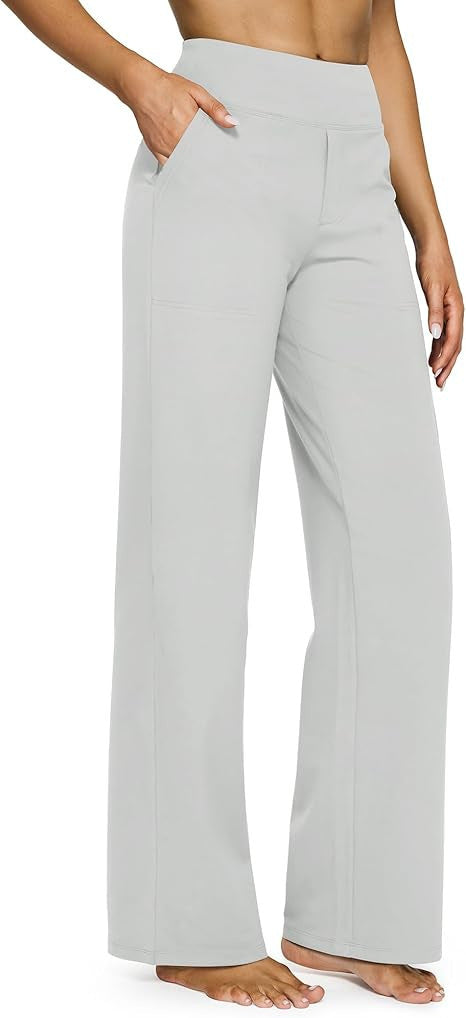 Casual High-Waisted Straight Pants Loose Pocket Yoga Pants
