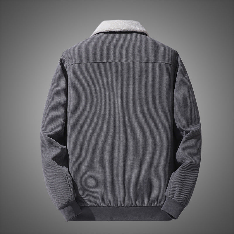 Mens Corduroy Fleece Lined Winter Jacket