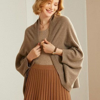 Wool plain-width shawl scarf