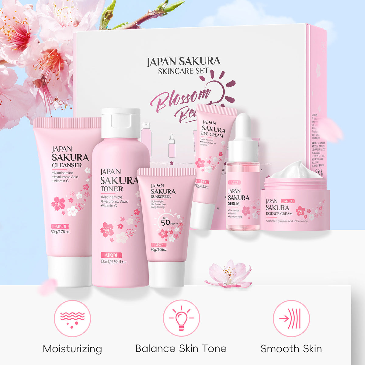 Six-piece skincare set
