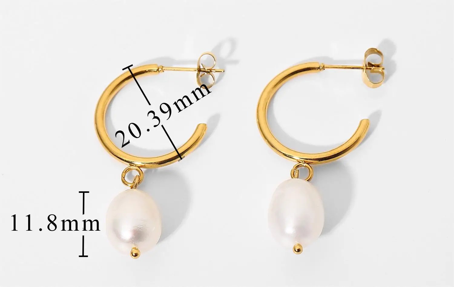 18K Gold Stainless Steel Earrings Personality Pearl Earring Eardrop Women Jewelry Accessories by Wanita Store