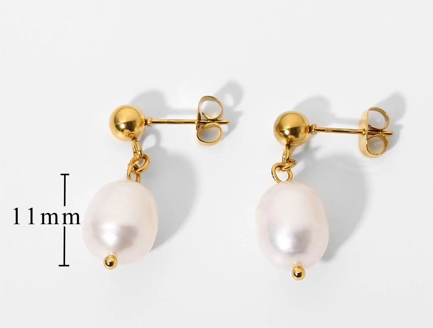 18K Gold Stainless Steel Earrings Personality Pearl Earring Eardrop Women Jewelry Accessories by Wanita Store