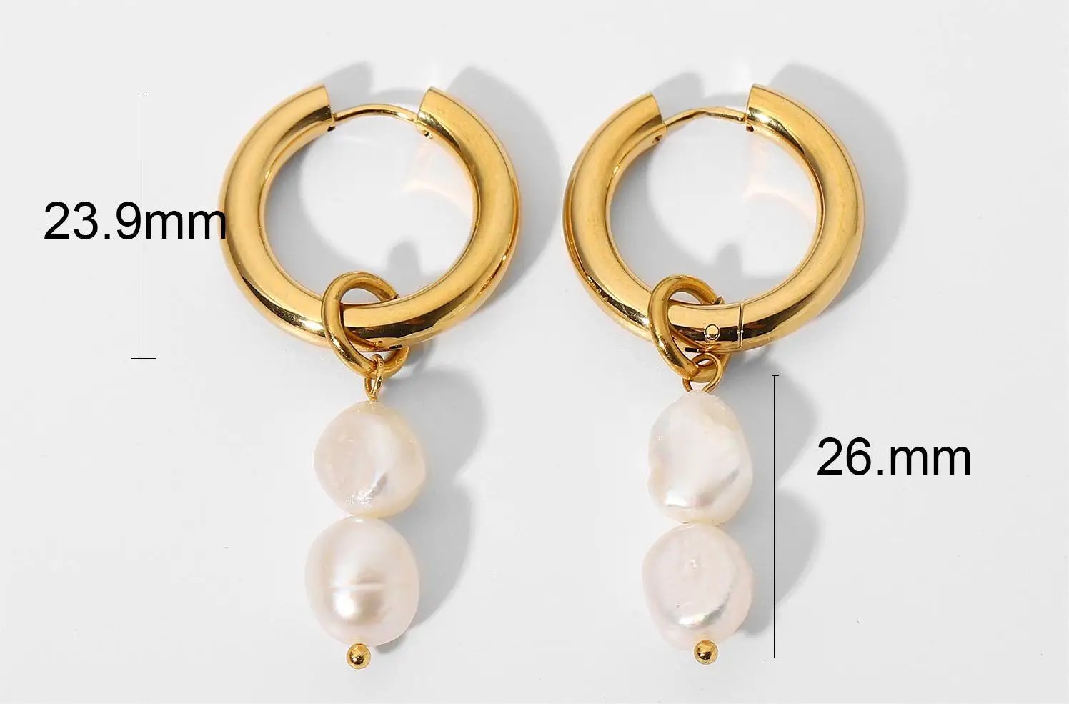 18K Gold Stainless Steel Earrings Personality Pearl Earring Eardrop Women Jewelry Accessories by Wanita Store