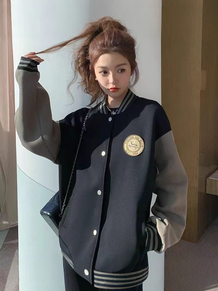 Retro Loose Fit Baseball Jacket