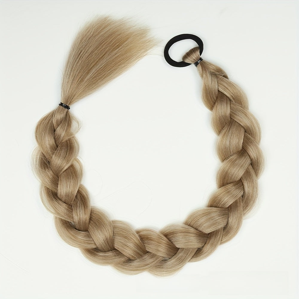 A wig with braids and a high, fake ponytail