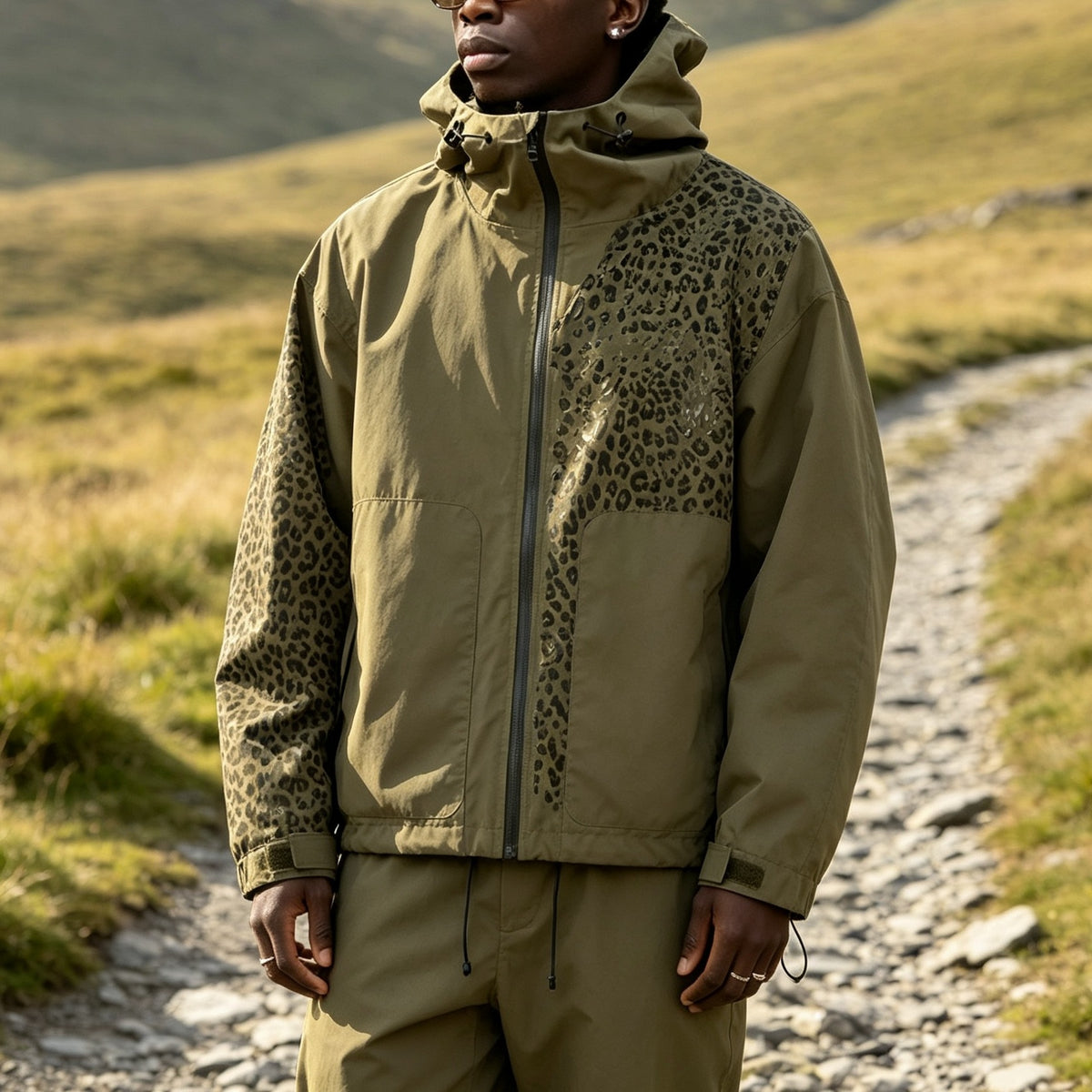 Color Changing Leopard Print Windbreaker