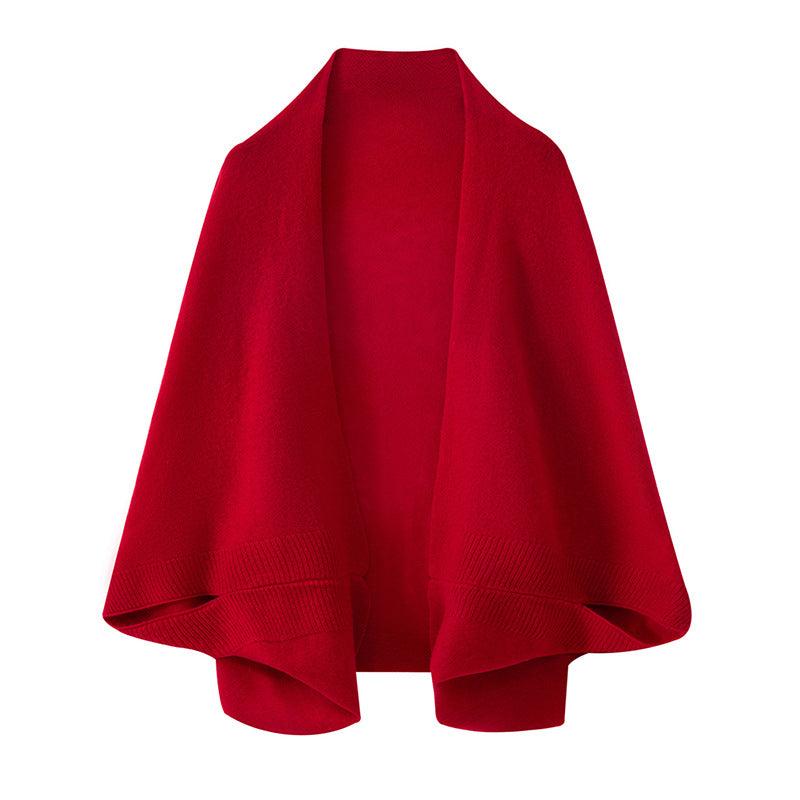 Wool plain-width shawl scarf