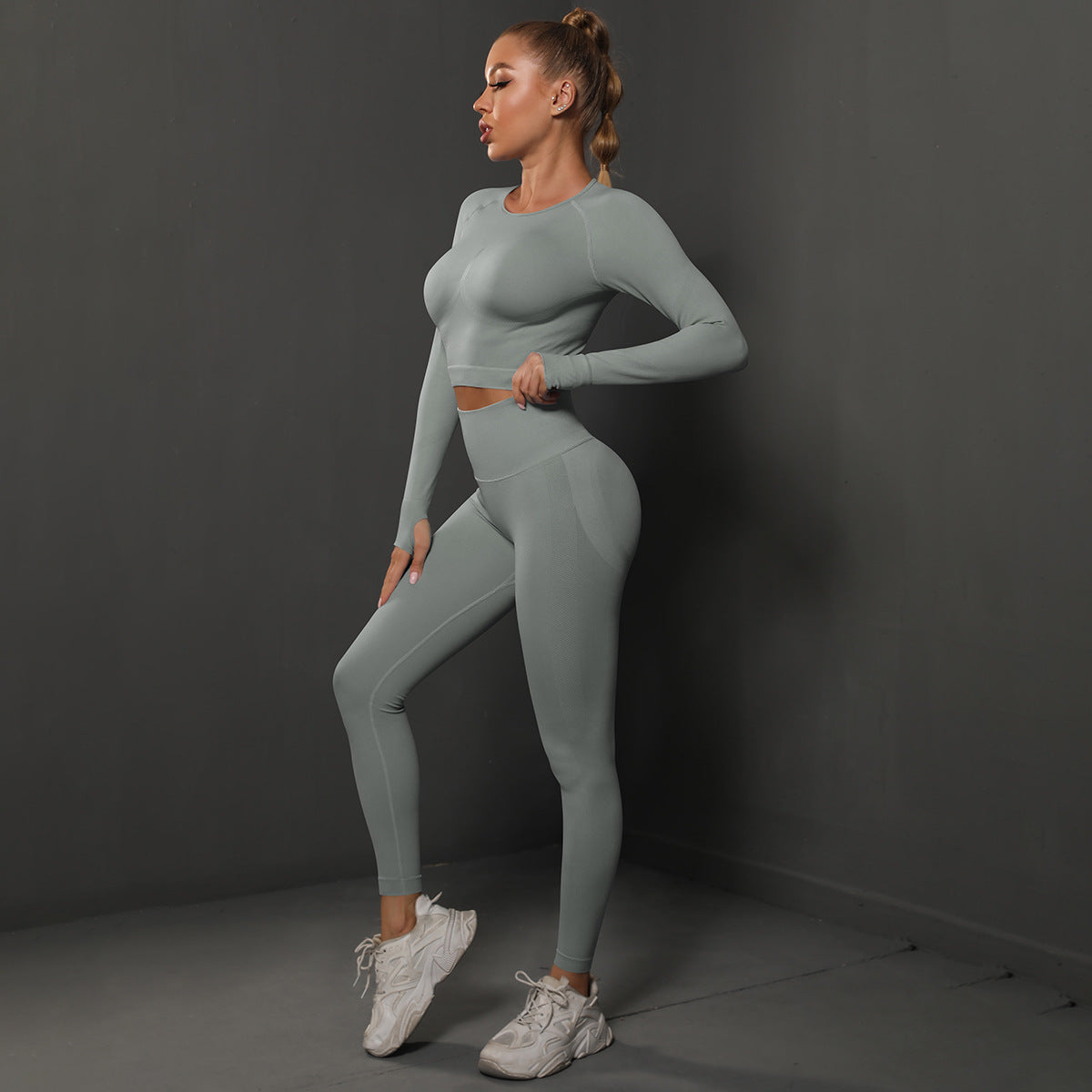 Seamless Pleated Yoga Suits