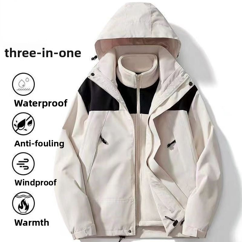 Detachable Three-in-One Windproof Waterproof Jacket