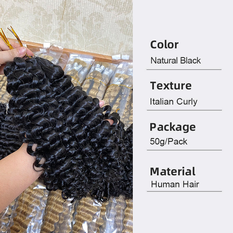 Real Human Hair Crochet Wigs Burmese Curly Crochet Human Hair Extensions