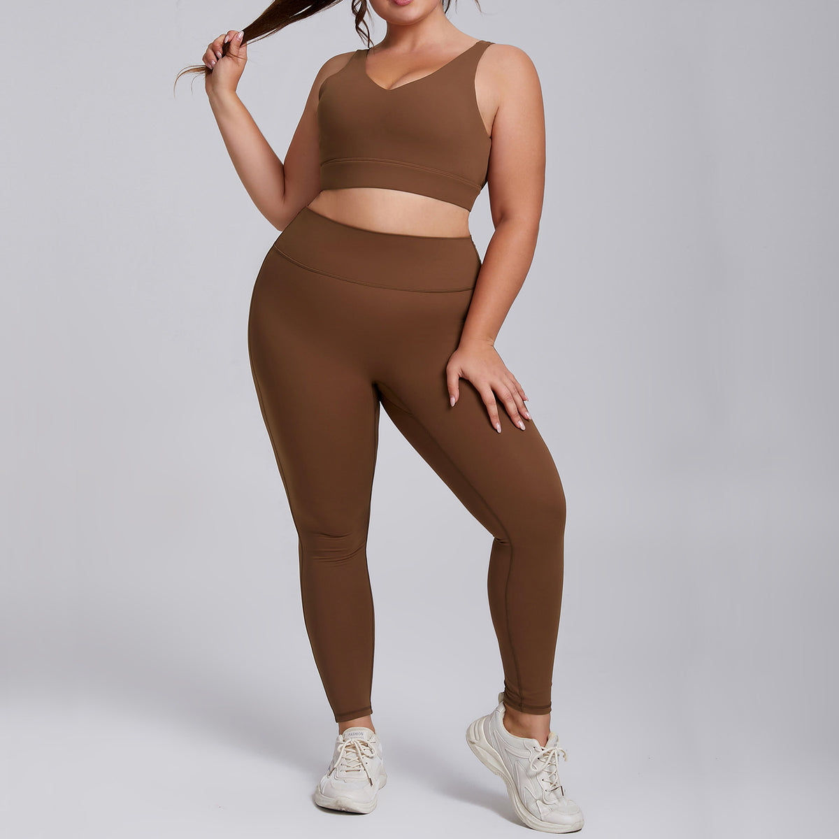 Womens Plus Size High Elastic Yoga Fitness Suit