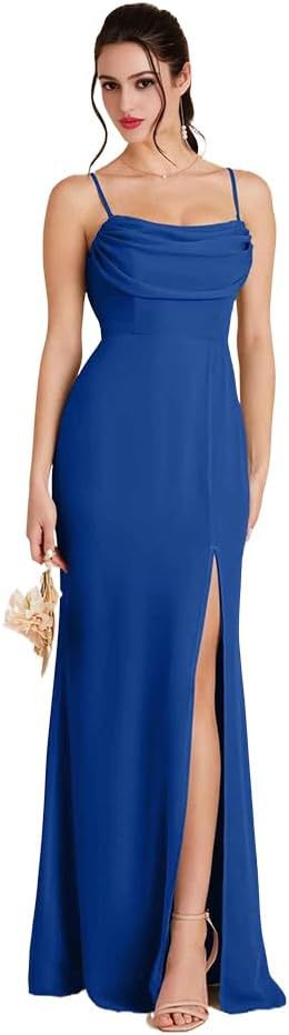 Convertible Off-Shoulder Long Evening Gown with Slit