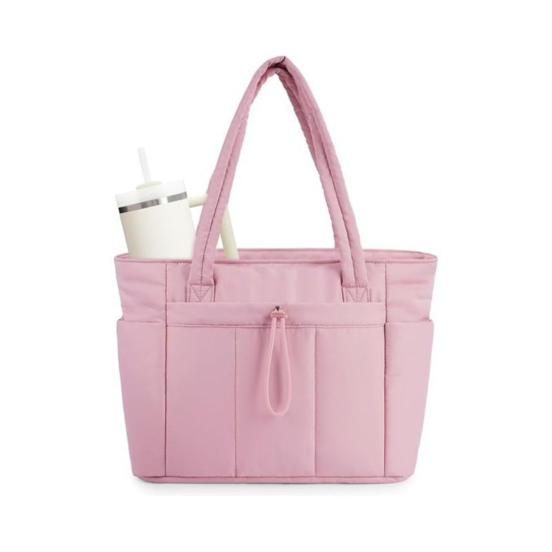 Quilted Tote Bag with Laptop Compartment