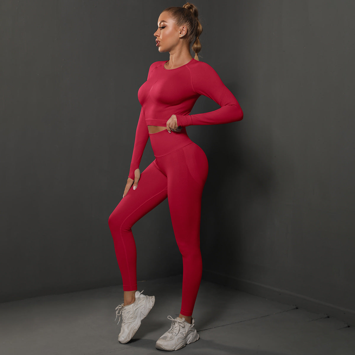 Seamless Pleated Yoga Suits