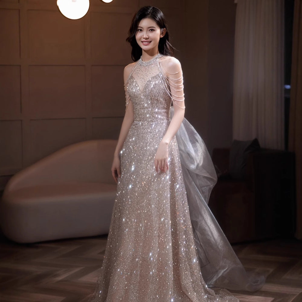 Halter Neck Evening Dress