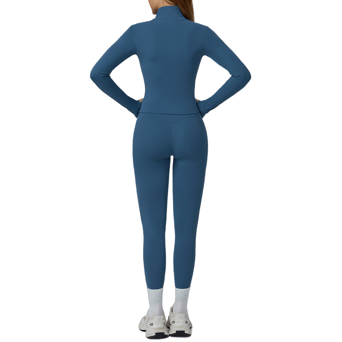 Womens Brushed Yoga Suit Set with Zipper