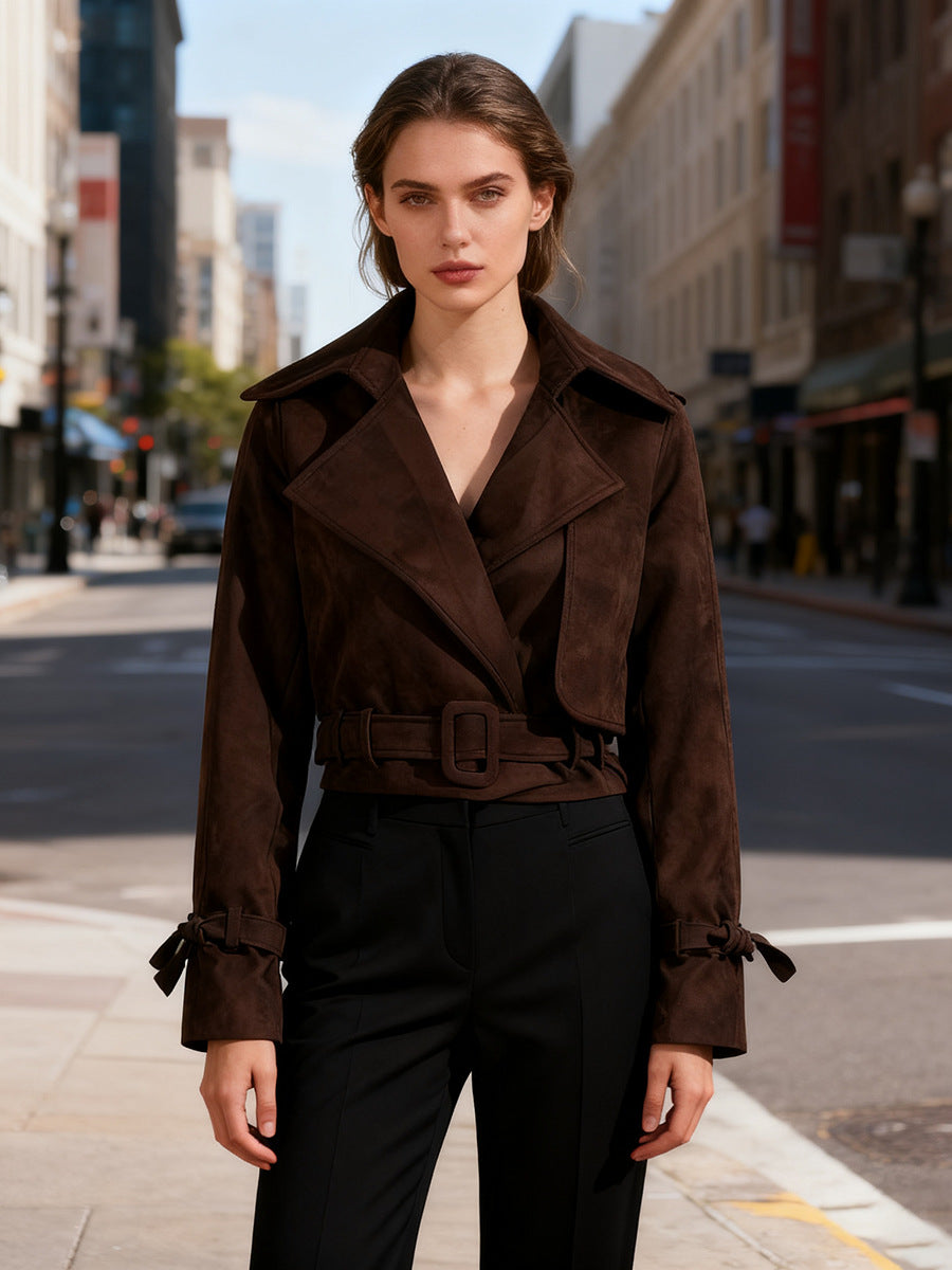 Retro Tie-Waist Women Jacket