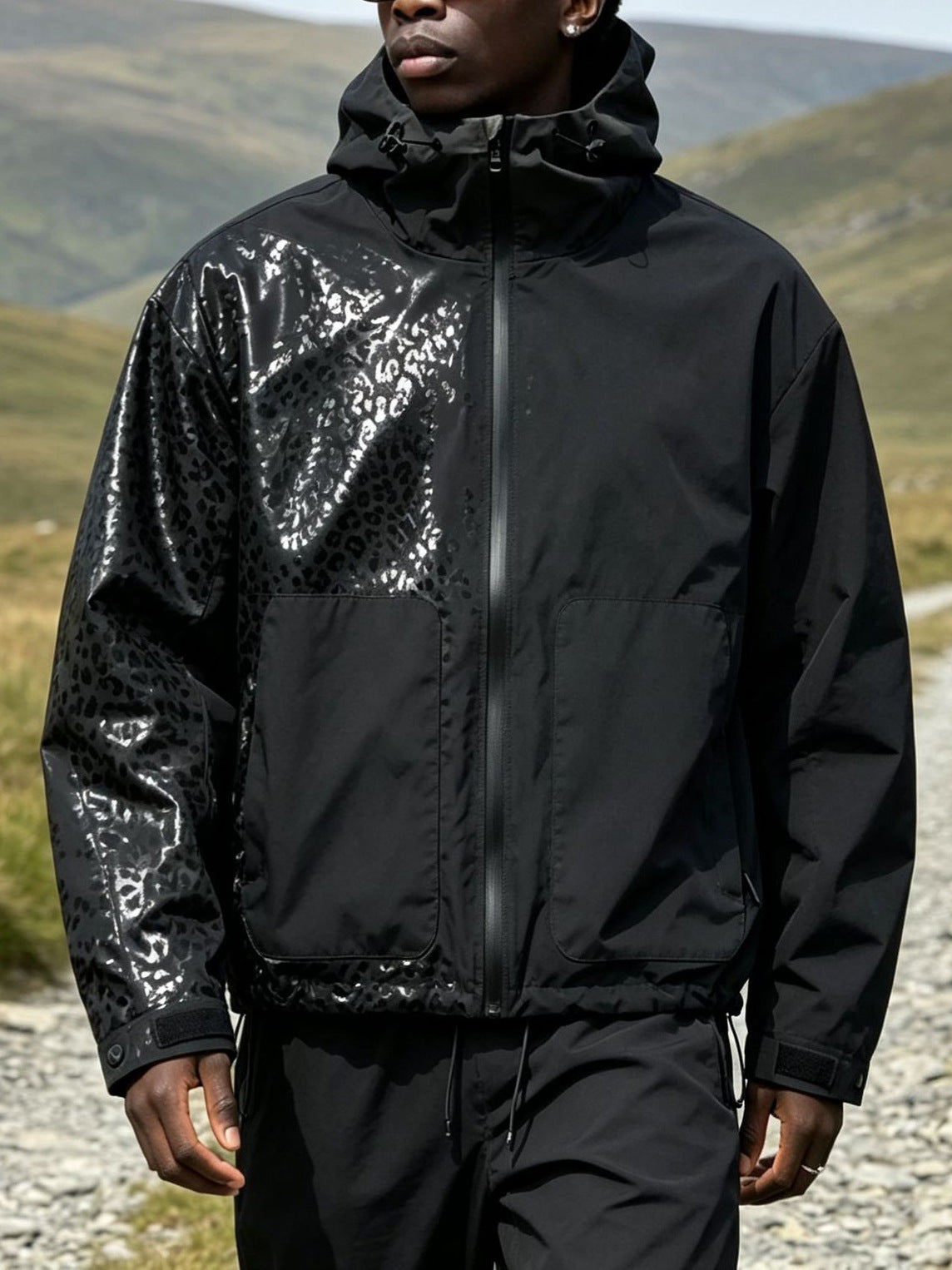 Color Changing Leopard Print Windbreaker