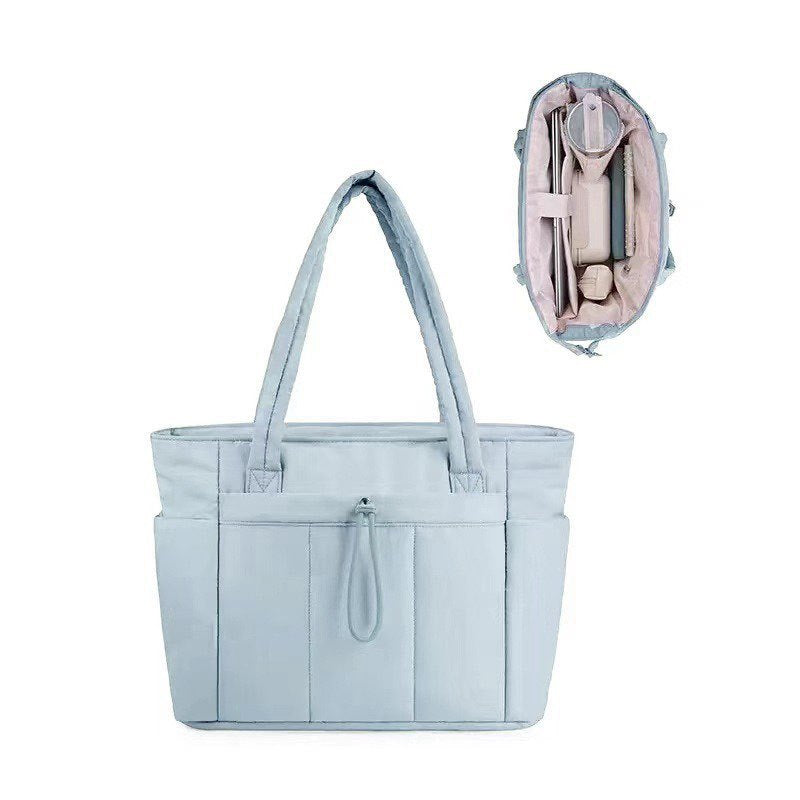 Quilted Tote Bag with Laptop Compartment