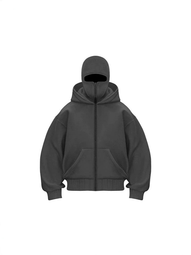 Double Layer Hooded Zipper Sweatshirt