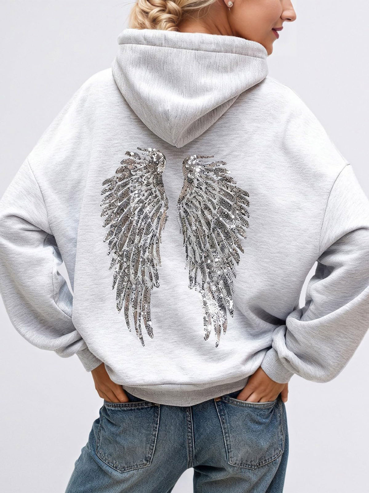 Hooded Sequins Track Suit Set
