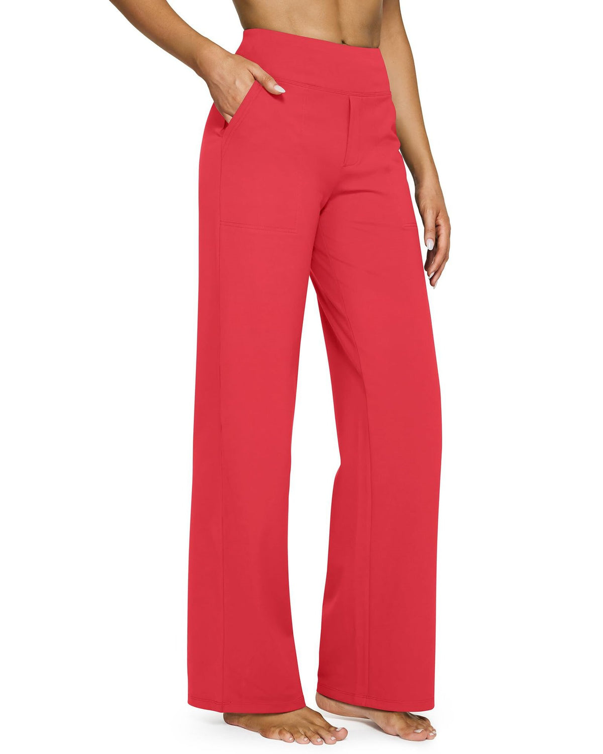 Casual High-Waisted Straight Pants Loose Pocket Yoga Pants