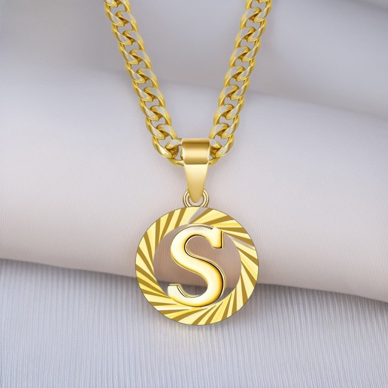 Hollow Letter Pendant Necklace