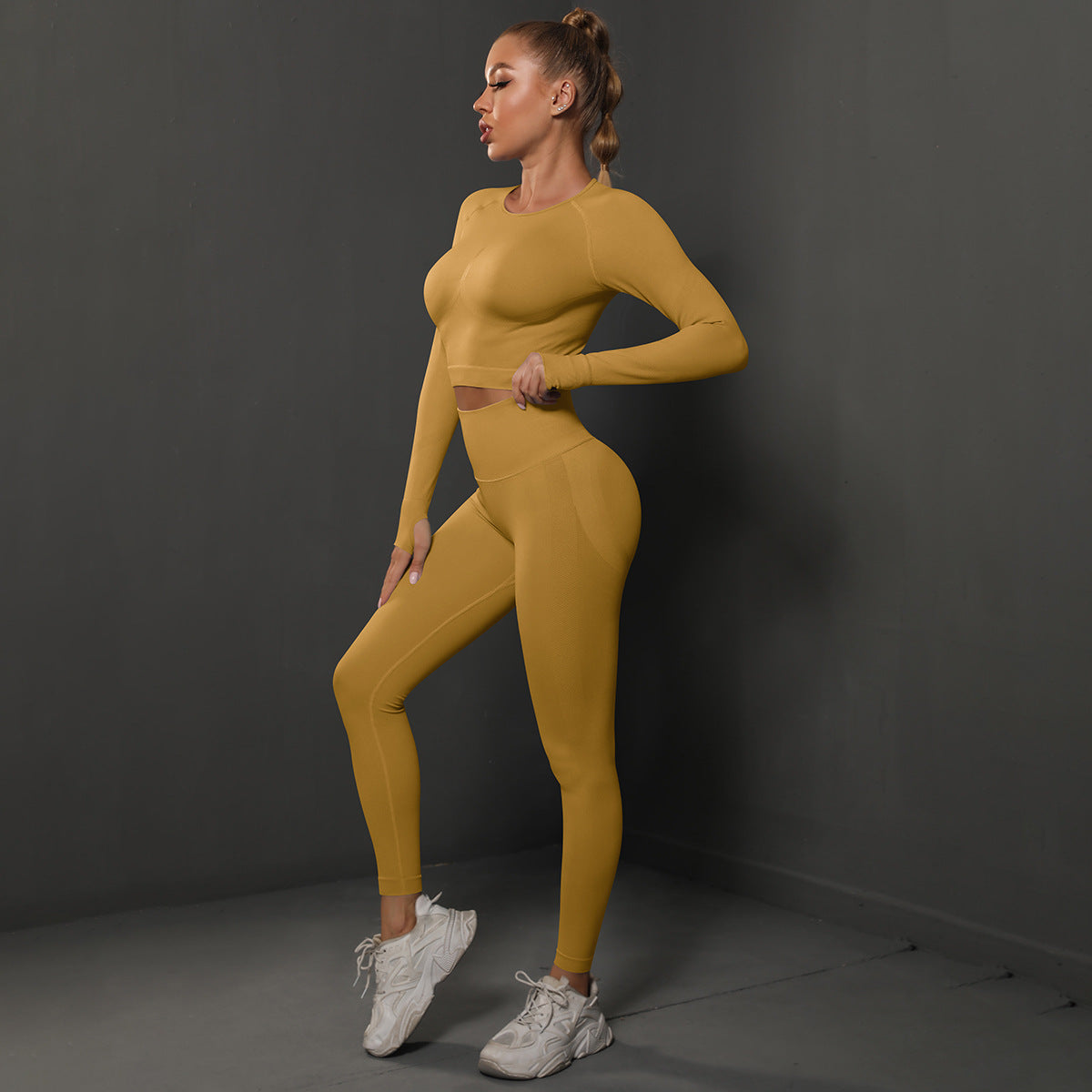 Seamless Pleated Yoga Suits