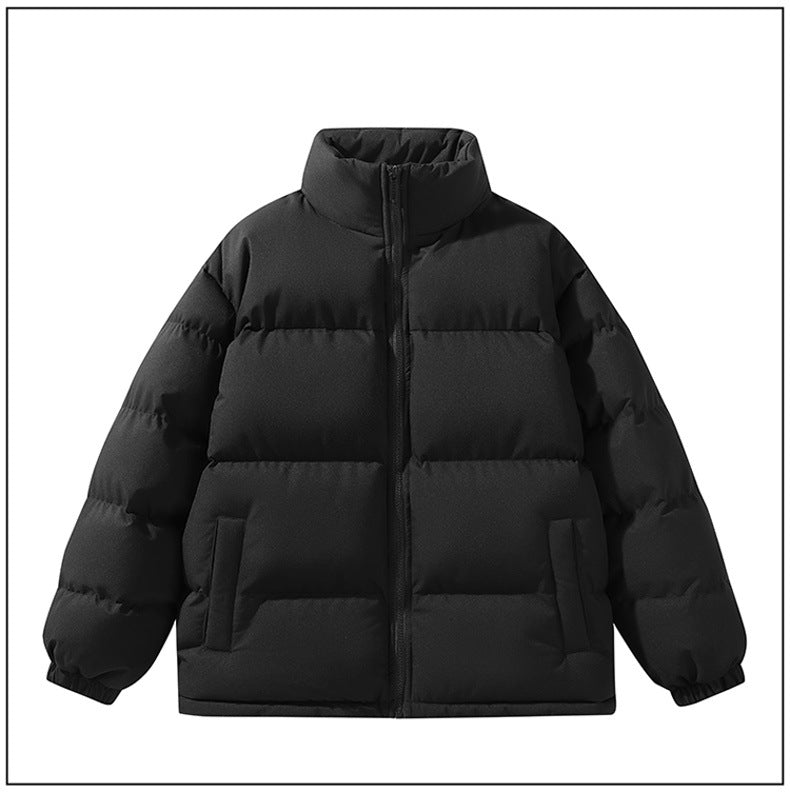 Contrast Color Stand Collar Cotton Jacket Waterproof Winter Coat