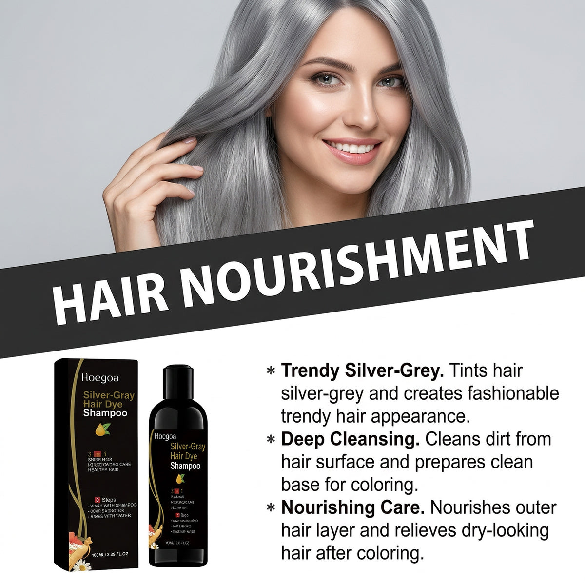 Fashion cool tone hair care clean hair easy to rinse