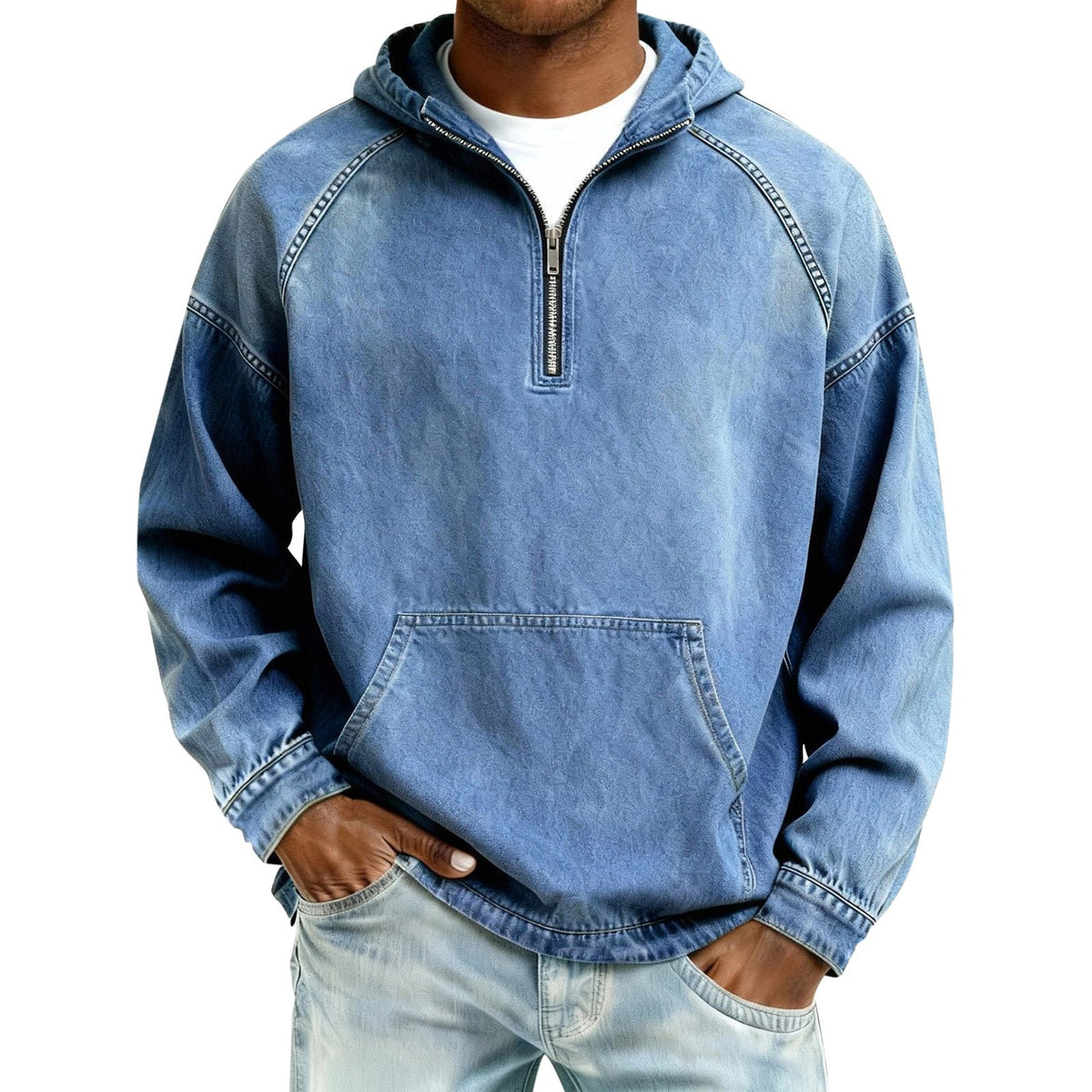 Mens Denim Jacket with Zipper