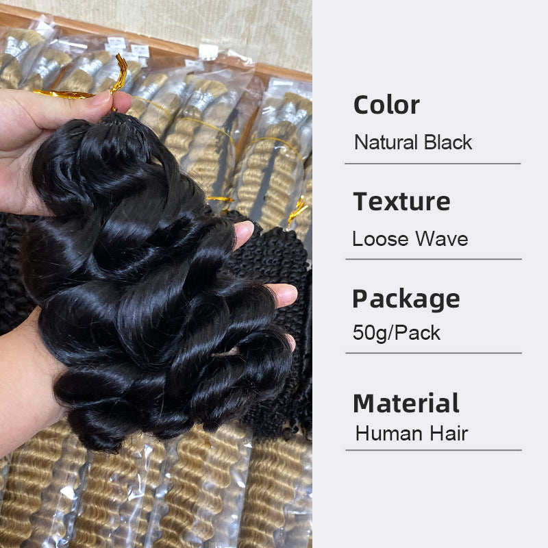 Real Human Hair Crochet Wigs Burmese Curly Crochet Human Hair Extensions