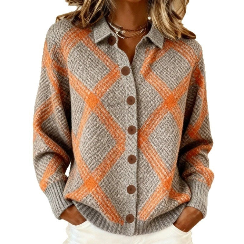 print turn-down collar shirt