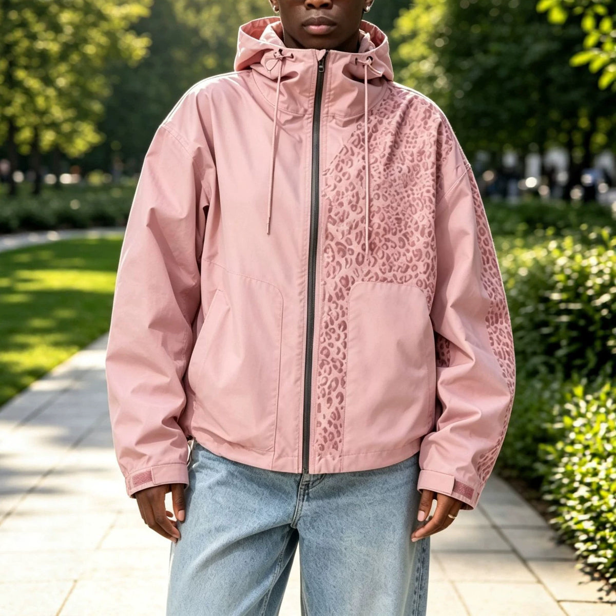 Color Changing Leopard Print Windbreaker