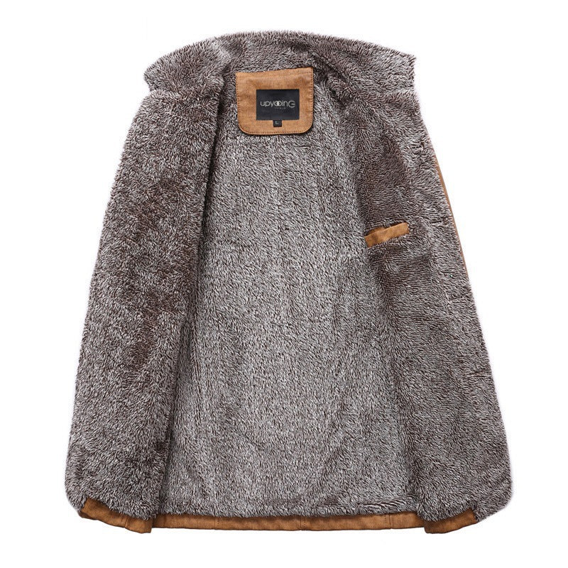 Mens PU Leather Jacket Winter Coat