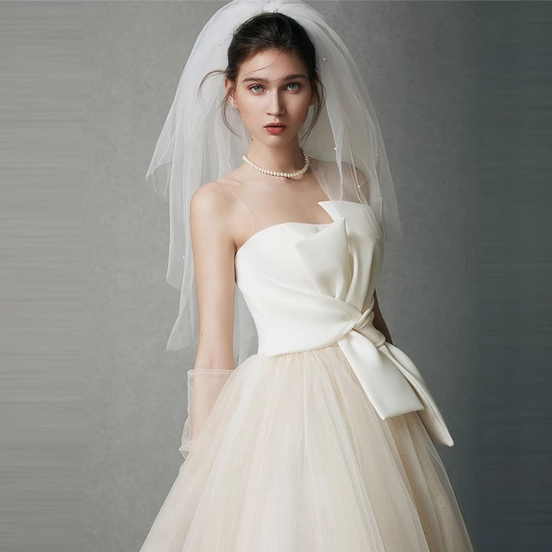 Elegant Satin Wedding Dress for Pregnant Women