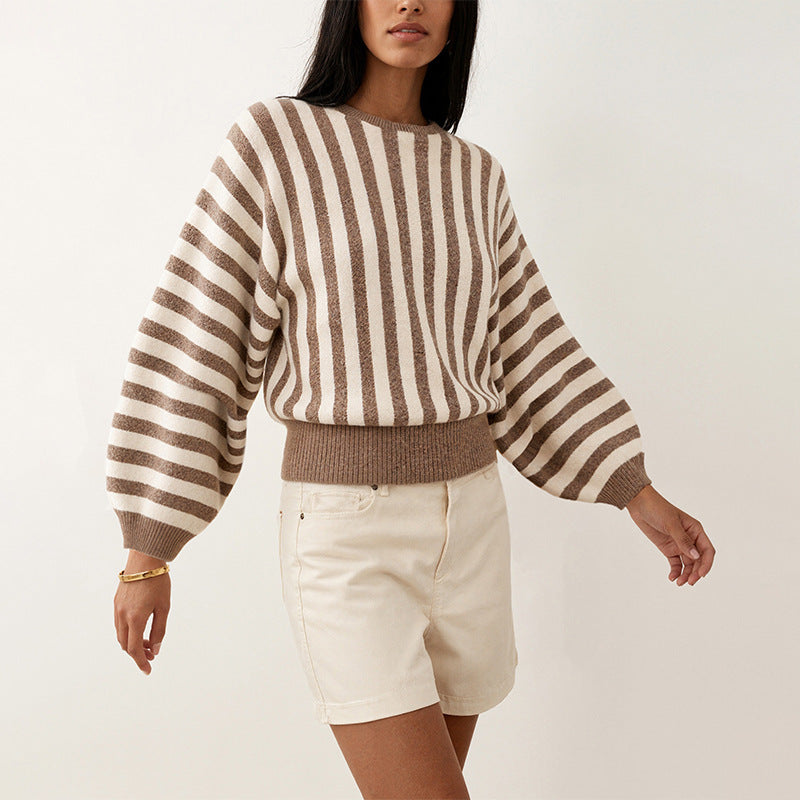 Striped Knitted Pullover Sweater
