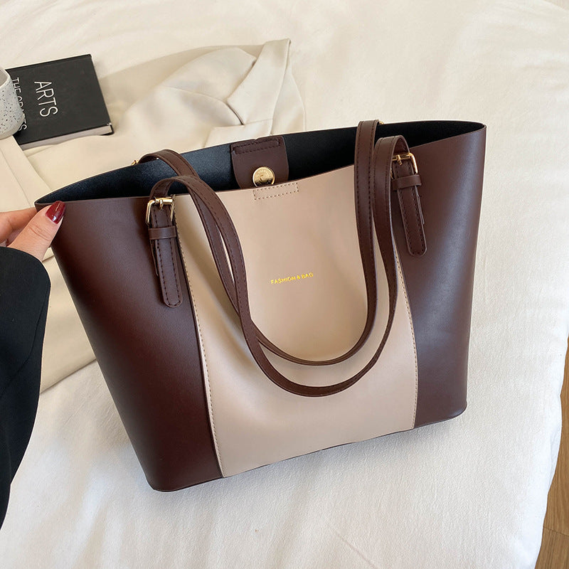 Retro PU Leather Shoulder Tote Bag