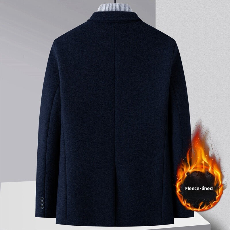 Solid-colored woolen suit