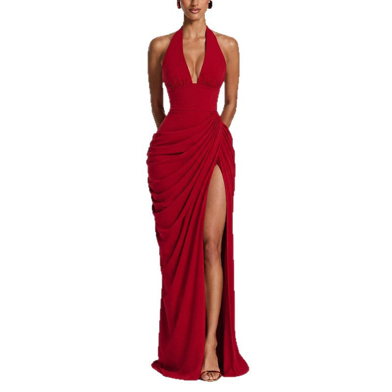 Elegant Halter Neck Evening Gown