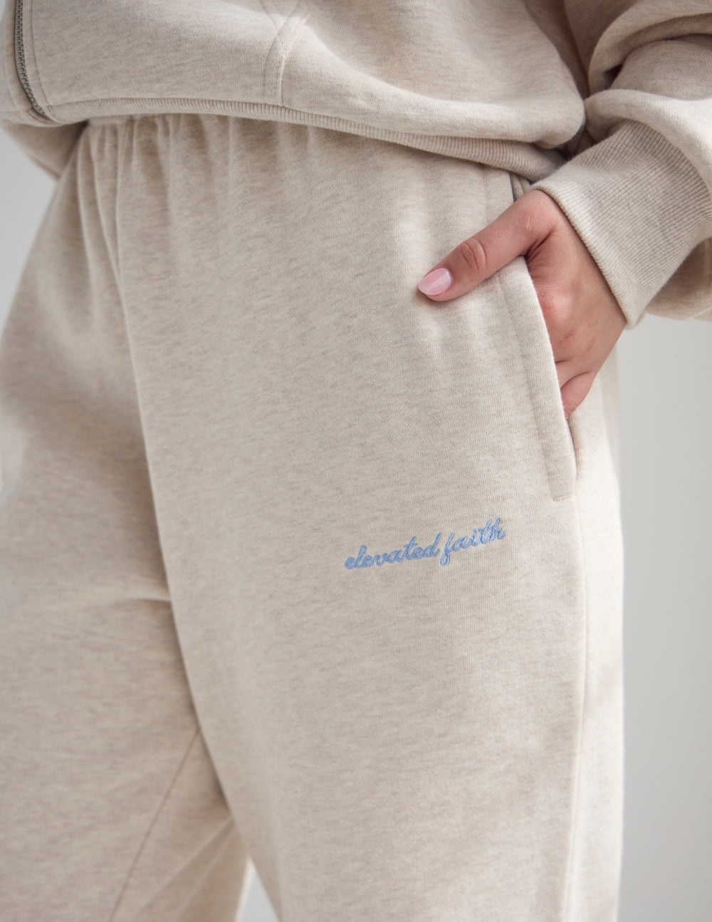 Basics Eggshell Wide Leg Sweatpant