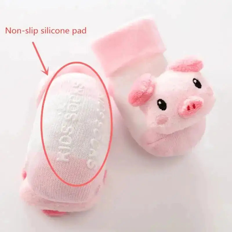 Cartoon Baby Anti-Slip Socks Shoes Newborn Infant Rattle Cute Autumn Boy Girl Floor First Walkers Booties Cotton Doll Warm Socks by Dropshipman