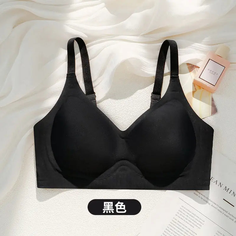 Summer Breathable Large Size Underwear Anti-Sagging Thin Push-Up Jelly Underwear Upper Support Breast Fixed Cup Women&