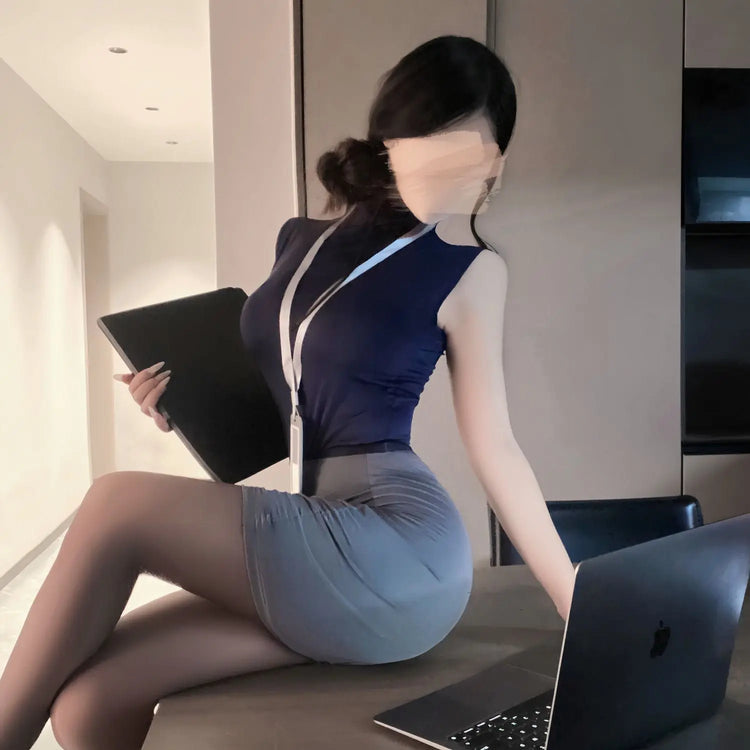 Pure Desire Royal Sister Ol Secretary Outfit Cosplay Teacher Office Uniform Set Bodycon Nightdress High-End Feel SHOPEZRA L.L.C.