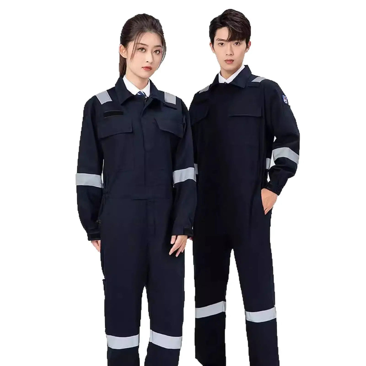 Marine Crew Reflective Strip Pure Cotton Overalls Long-sleeved Men&