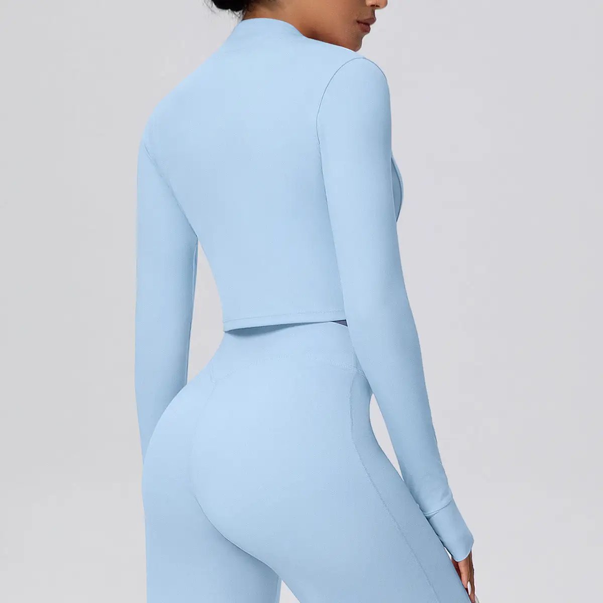 Zipper Outdoor Running Sports Yoga Jacket Slimming Workout Long Sleeve Coat Girls Quick Drying Yoga Clothes Women by Wanita Store