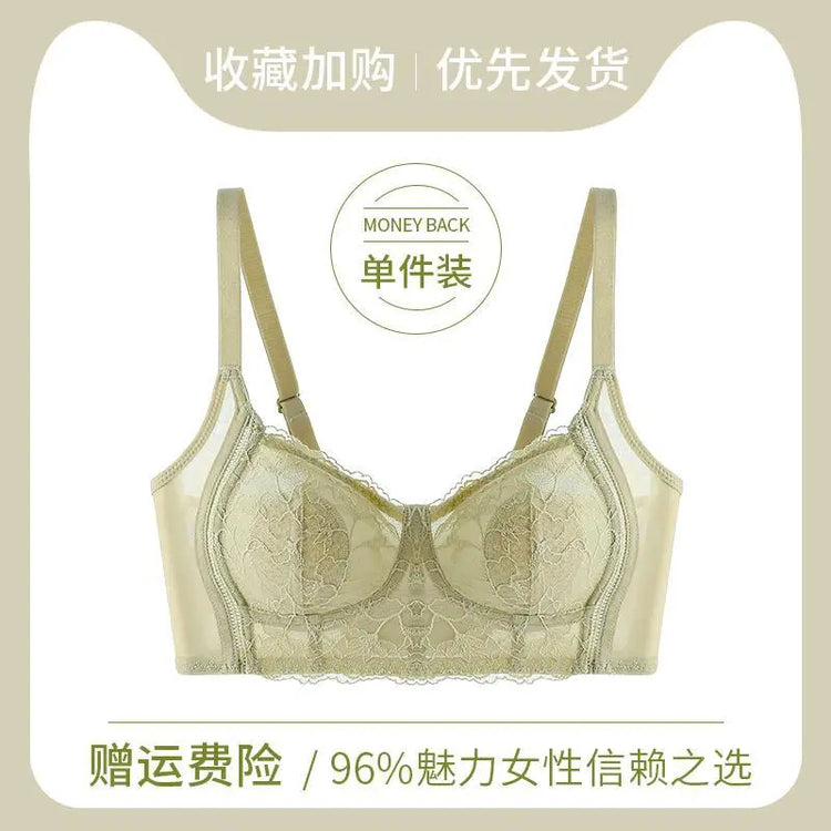Breathable Wire-Free Intimates for Women with Large Breasts, Sexy Lace Side-Cinching Bra to Prevent Sagging, Breathable and Comfortable SHOPEZRA L.L.C.