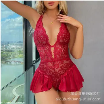 New Underwear Women Amazon Foreign Trade Supply Charming Fairy Sling Nightgown Lace Mesh Super Sexy SHOPEZRA L.L.C.