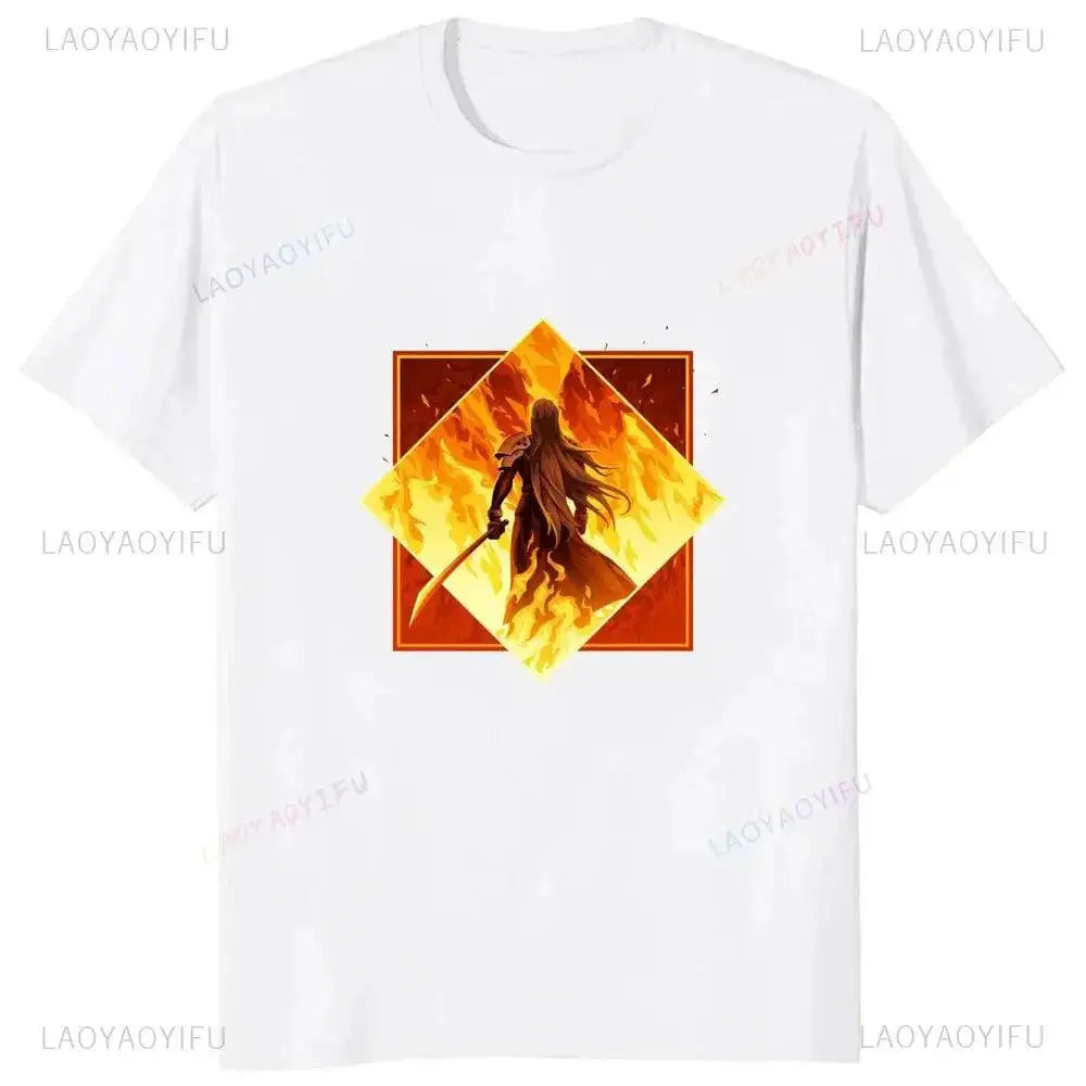 Japan Game Final Fantasy Creative Printed Cloud Strife Tshirt VII Remake Harajuku Anime Man T-shirt Causal Hipster Comfort Tees by Dropshipman