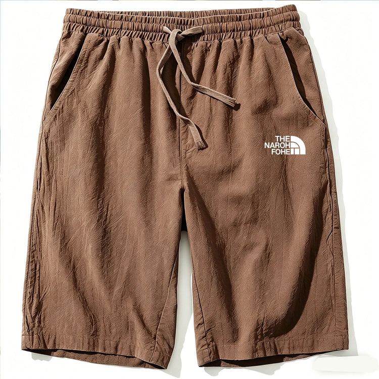 Men Cotton Linen Shorts Summer Lightweight Breathable Casual Beach Style Shorts Basic Solid Color Sweatpants Elastic Waist SHOPEZRA L.L.C.